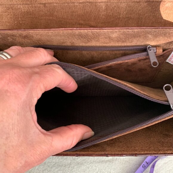 Vintage 80s Burgundy Eel Skin Shoulder Bag Crossbody Handbag Clutch Purse - Picture 9 of 16